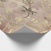 Magic Garden Lions Floral Roos Gold Oriental Cadeaupapier (Hoek)
