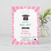 Magic Girl verjaardagsuitnodiging Kaart (Staand voorkant)