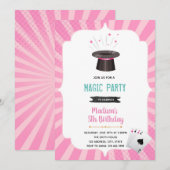Magic Girl verjaardagsuitnodiging Kaart (Voorkant / Achterkant)