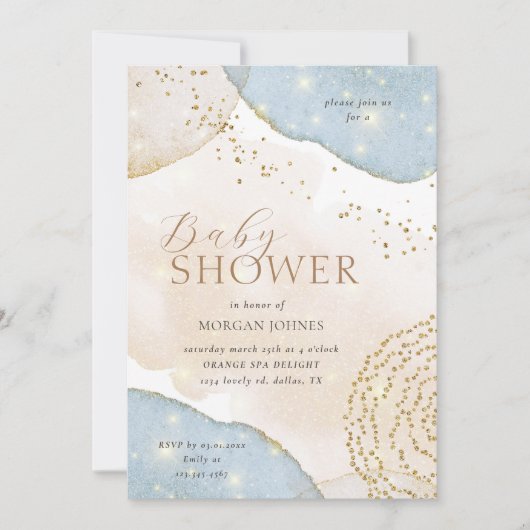 Magic Glitter Abstract Pastel Baby shower Kaart (Voorkant)