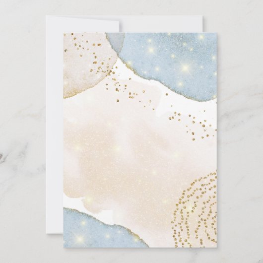 Magic Glitter Abstract Pastel Baby shower Kaart (Achterkant)