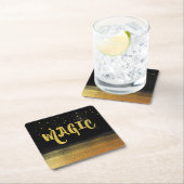*~* MAGIC Gold & Black Chic Magical Good Vibes Kartonnen Onderzetters (Insitu)