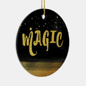 *~* MAGIC Gold & Black Chic Magical Good Vibes Keramisch Ornament (Rechts)