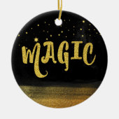 *~* MAGIC Gold & Black Chic Magical Good Vibes Keramisch Ornament (Voorkant)