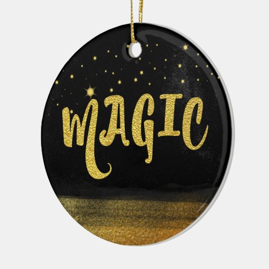 *~* MAGIC Gold & Black Chic Magical Good Vibes Keramisch Ornament (Links)