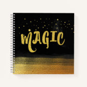 *~* MAGIC Gold & Black Chic Magical Good Vibes Notitieboek (Voorkant)