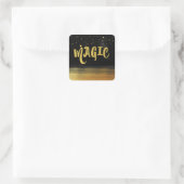 *~* MAGIC Gold & Black Chic Magical Good Vibes Vierkante Sticker (Tas)