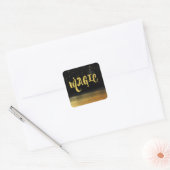 *~* MAGIC Gold & Black Chic Magical Good Vibes Vierkante Sticker (Envelop)