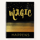 *~* MAGIC Gold & Black Girly Magical Good Vibes Notitieboek (Voorkant)