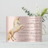 Magic Gold Eenhoorn Paard Verjaardagsfeest Kaart (Staand voorkant)