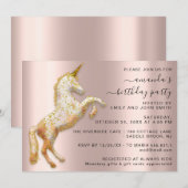 Magic Gold Eenhoorn Paard Verjaardagsfeest Kaart (Voorkant / Achterkant)