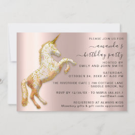 Magic Gold Eenhoorn Paard Verjaardagsfeest Kaart