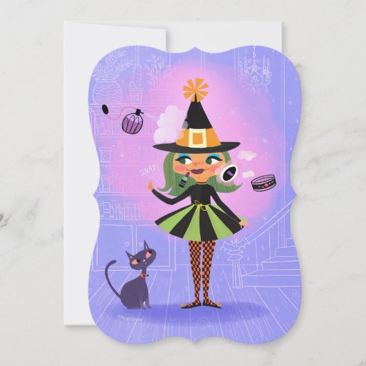 Magic Green Hair Witch Lavender & Pink DIY Blank Kaart (Voorkant)