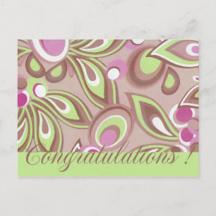 Magic Green & Paarse Gefeliciteerd Briefkaart