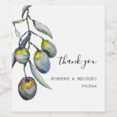 Magic Groen Blauw Olijf Waterverf Handgeschilderd Wijn Etiket (Enkel label)