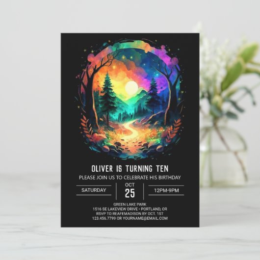 Magic Grove Bohemian Verjaardag Kaart (Staand voorkant)