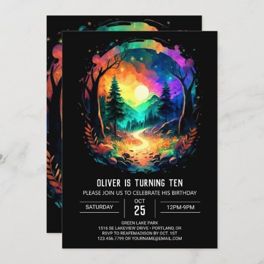 Magic Grove Bohemian Verjaardag Kaart (Voorkant / Achterkant)