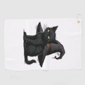 Magic Halloween Cat Classic T-shirt Golfhanddoek (Horizontaal)