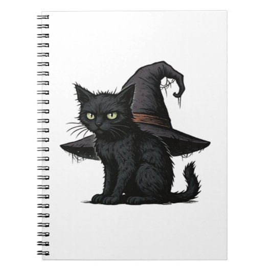 Magic Halloween Cat Classic T-shirt Notitieboek (Voorkant)