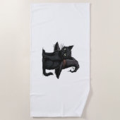 Magic Halloween Cat Classic T-shirt Strandlaken (Voorkant)
