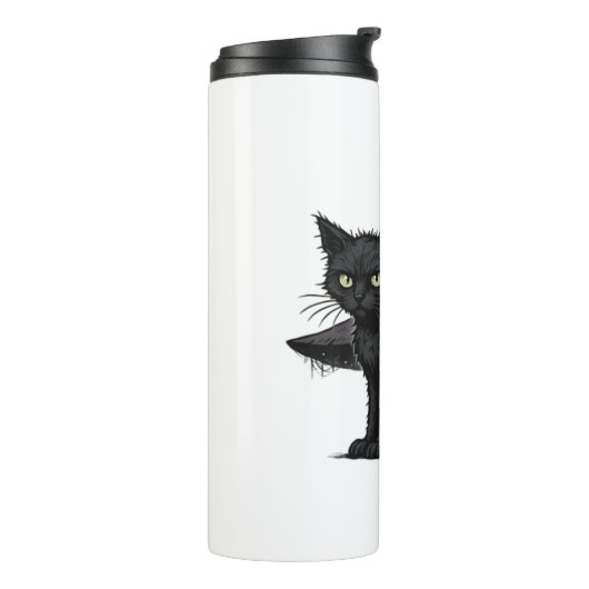 Magic Halloween Cat Classic T-shirt Thermosbeker (Gedraaid links)