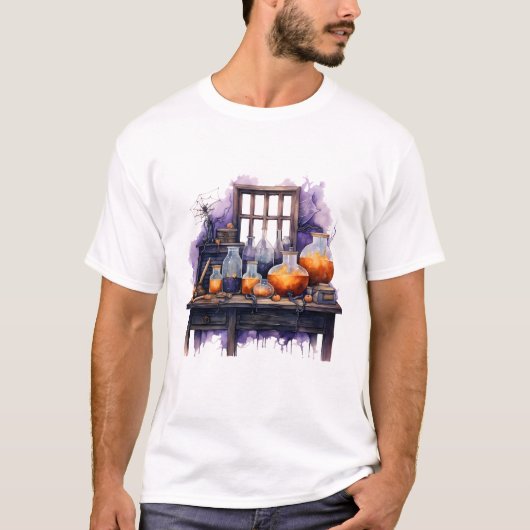 Magic Halloween Laboratorium Apparatuur cadeau ide T-shirt (Voorkant)