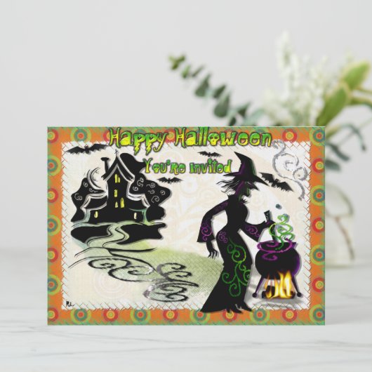 Magic Halloween Witch Kaart (Staand voorkant)