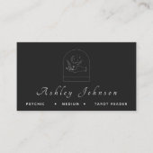 Magic Hand Moon Psychic Tarot Reader Medium Black Visitekaartje (Voorkant)