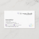 Magic Hands Massage Therapist Esoteric Business Ca Visitekaartje (Achterkant)