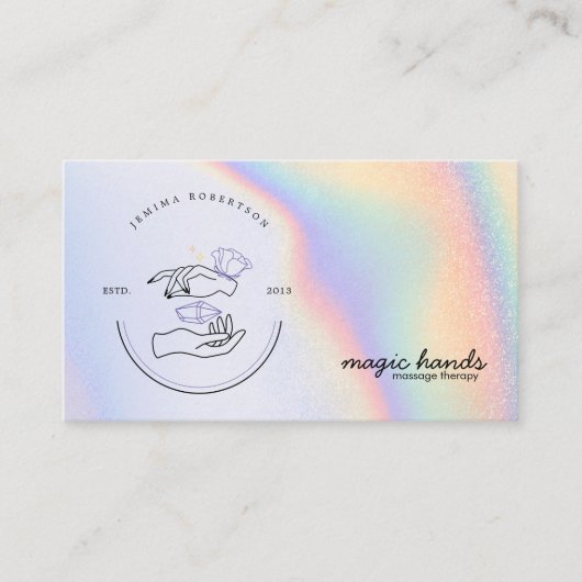 Magic Hands Massage Therapist Esoteric Business Ca Visitekaartje (Voorkant)