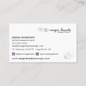 Magic Hands Massage Therapist Esoteric Business Visitekaartje (Achterkant)