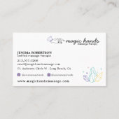 Magic Hands Massage Therapist Esoteric Visitekaartje (Achterkant)
