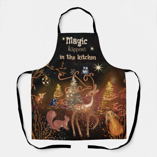 Magic Happens in the Kitchen- Whimsical Christmas  Schort (Voorkant)