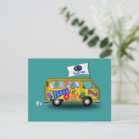 Magic Hippie Van Briefkaart (Staand voorkant)