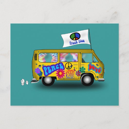 Magic Hippie Van Briefkaart (Voorkant)