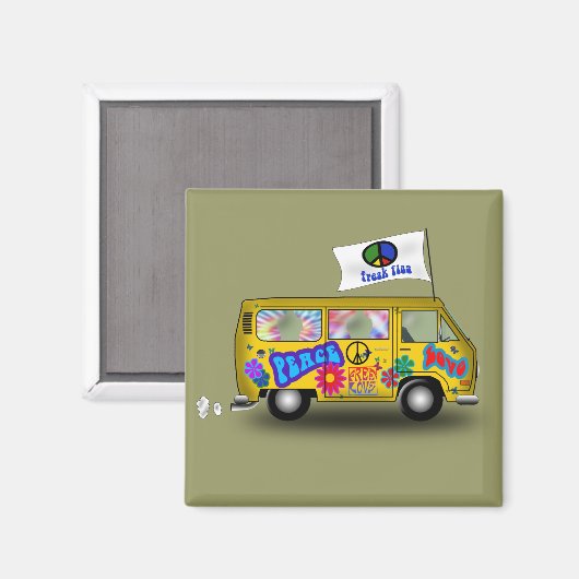 Magic Hippie Van Magneet (Voorkant / Achterkant)