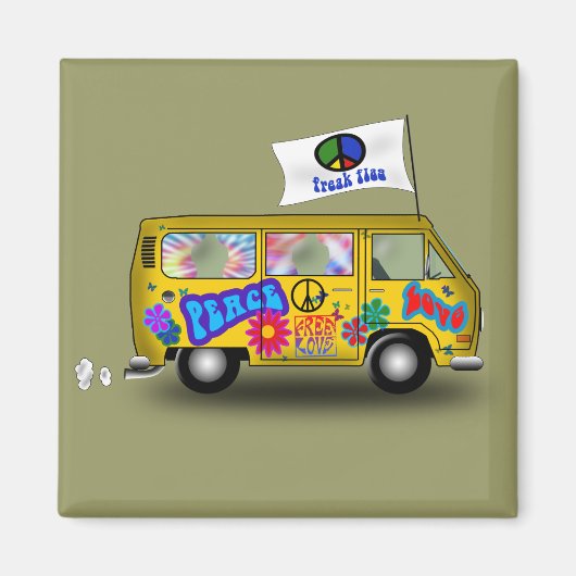 Magic Hippie Van Magneet (Voorkant)