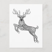 Magic Horned Deer with Birds Doodle Briefkaart (Voorkant)