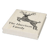Magic Horned Deer with Birds Doodle Rubberstempel (Stempel)
