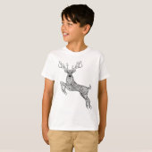 Magic Horned Deer with Birds Doodle T-shirt (Voorkant volledig)