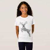 Magic Horned Deer with Birds Doodle T-shirt (Voorkant volledig)