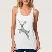 Magic Horned Deer with Birds Doodle Tanktop (Voorkant)