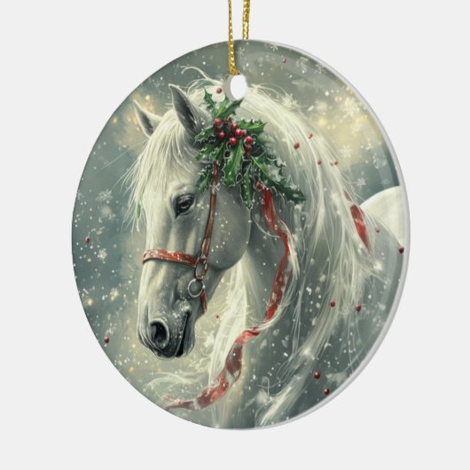 Magic Horse Kerst Ornament - Keramisch op maat (Links)