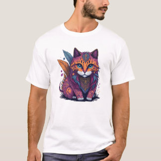 Magic IllustrationWatercolor Cat Boho Cat Watercol T-shirt