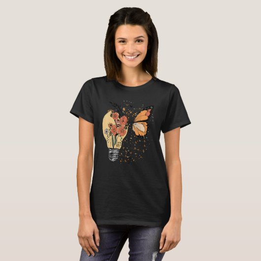 Magic In All Of Us Butterfly Flower Bulb Mental He T-shirt (Voorkant volledig)