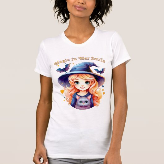 Magic in Her Smile – Women’s Halloween T-Shirt (Voorkant)