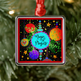 Magic in Progress Leuke Kleurrijke Whimsical Metalen Ornament