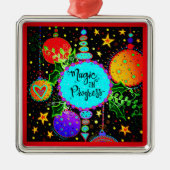 Magic in Progress Leuke Kleurrijke Whimsical Metalen Ornament (Voorkant)