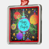 Magic in Progress Leuke Kleurrijke Whimsical Metalen Ornament (Links)