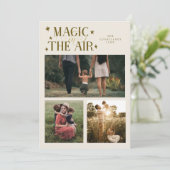 Magic In The Air Multi Photo Cream Feestdagenkaart (Staand voorkant)